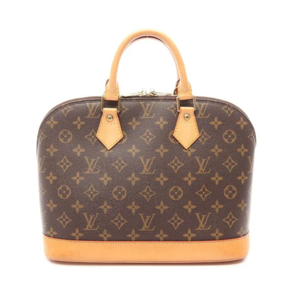 Louis Vuitton Alma Monogram Top Handle Bag Canvas Leather Brown
